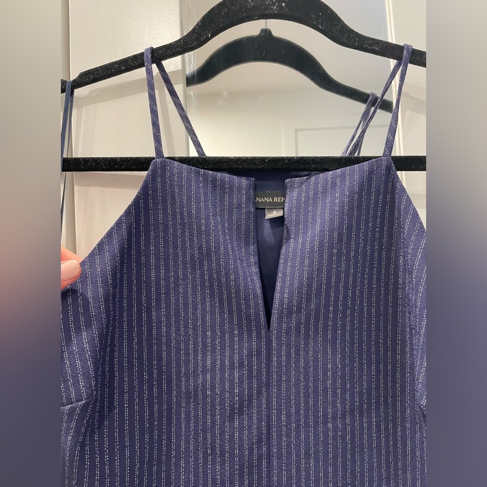 Pinstripe suiting banana republic top